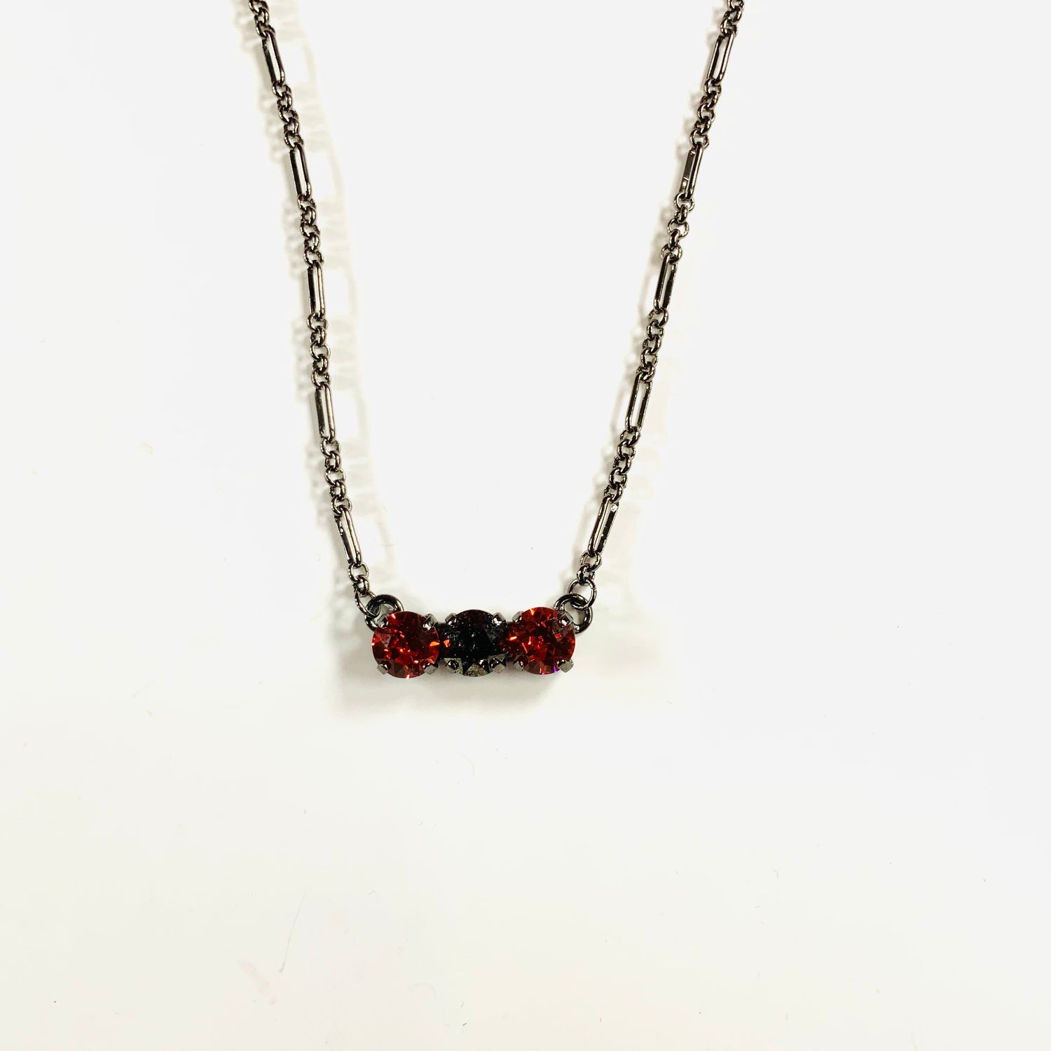 Triple Bar Necklace in Red/Black
