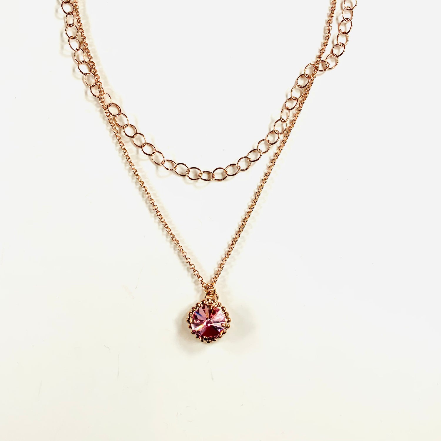 Double Chain Rose Gold Necklace