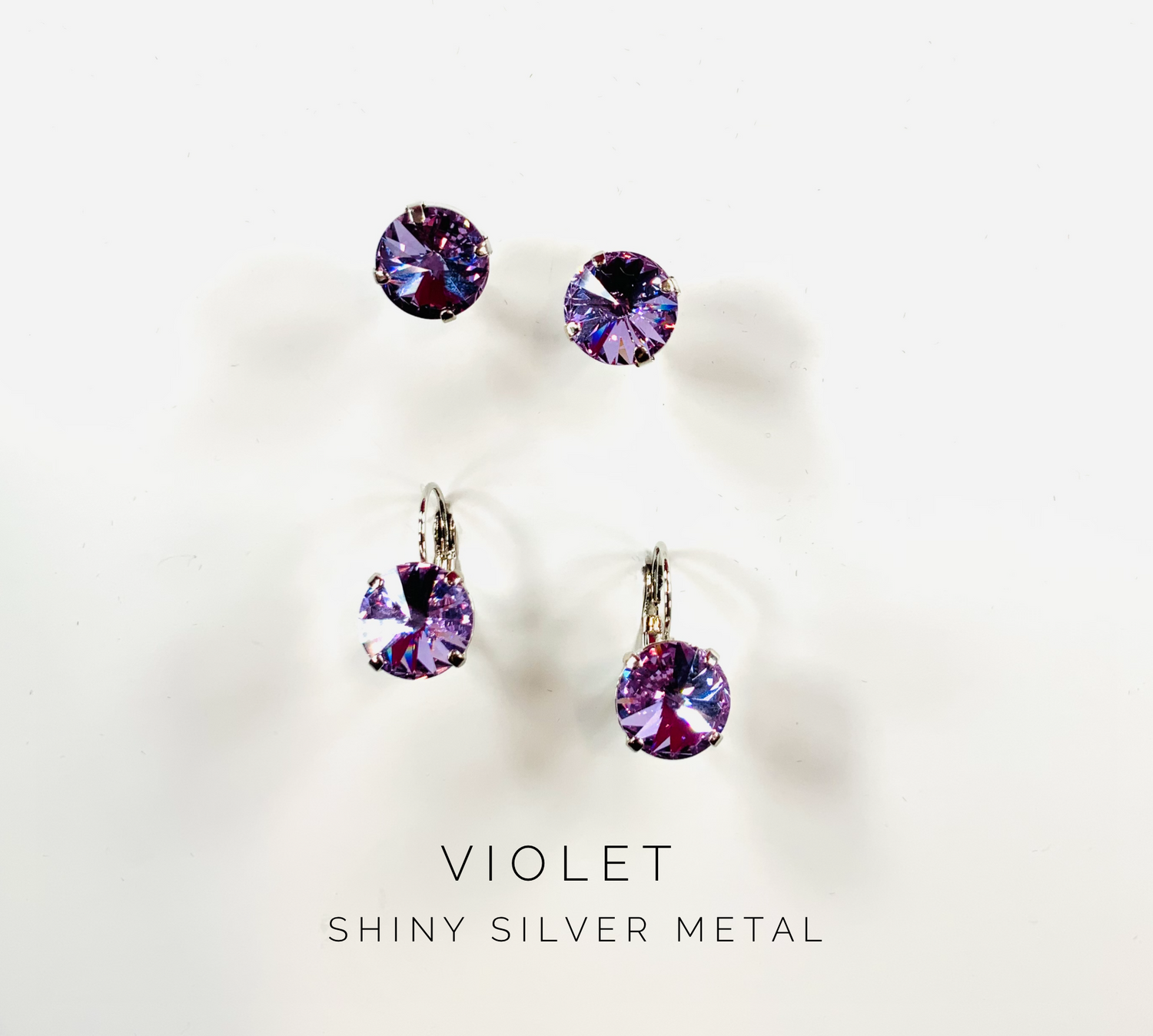 12mm Post or Drop Earring in Violet