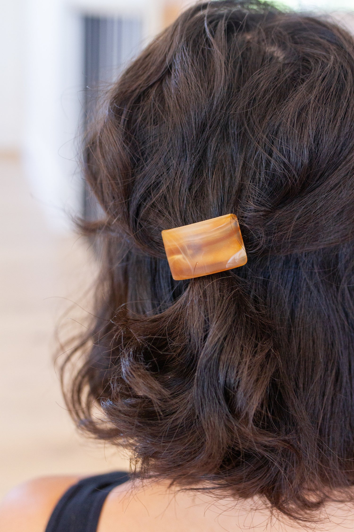 Rectangle Cuff Hair Tie Elastic in Amber - KaraMarie